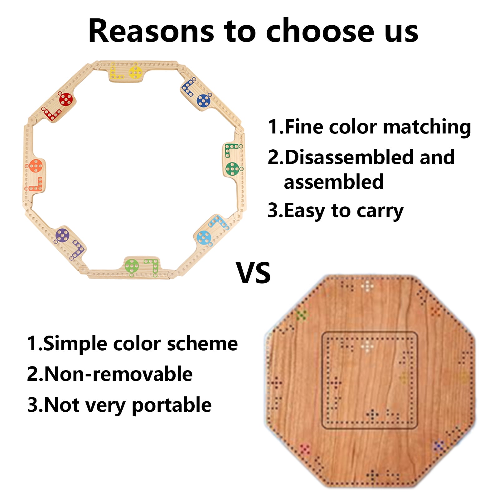 Grhonior Upgraded Version Interlocking Marbles and Jokers Board Game,Wood,Multiplayer Portable, 2-8 Player, 1 Pack