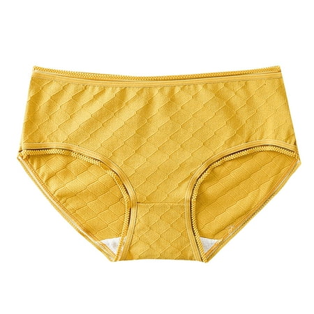 

No Show Underwear for Women Waist of Pure Cotton Comfortable Breathable Bottom fork Briefs Women s Shapewear Control Panties Yellow M