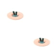 thumbnail image 4 of Wosthever Bonita forma de oreja de conejo adornada tapa de taza para beber de silicona con soporte para cuchara a prueba de polvo forma redonda Type8 NO8, 4 of 6