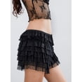 thumbnail image 6 of Musuos Women's Elegant Lcae Shorts, Ruffled Layered Elastic Waist Lace Short Pants Bloomers, 6 of 10