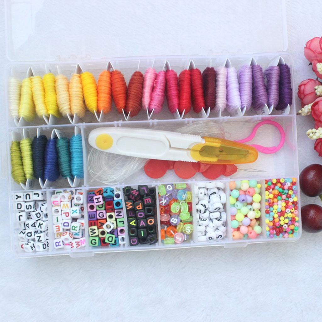 28 Multicolor Embroidery Floss String Bracelet Making Beads for Friendship Jewelry