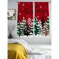 thumbnail image 2 of Red Tree Christmas Sheer Curtains 72 Inch Length 2 Panels Set, Xmas Tree Snowflake Plaid Voile Window Treatment Rod Pocket Curtains Sheers Drapes for Bedroom/Living Room/Kitchen 52"x72"x2, 2 of 7