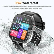 Fruit intelligence Smart Watch for Men Women, 2.01 inch Touch Screen Watch,IP67 Waterproof Smart Watch for Android Ios (Black)