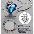 thumbnail image 3 of Leafael Necklaces for Women, Infinity Love Heart Pendant with Rainbow Blue Birthstone Crystal for September, Jewelry Gifts for Wife, Silver Plated 18 + 2 inch Chain, Birthday Gift for Mom Girls Her, 3 of 6
