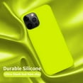 thumbnail image 5 of Designed for iPhone 13 Pro Case, Silicone Ultra Slim Shockproof Protective Phone Case with [Soft Anti-Scratch Microfiber Lining], 6.1 inch, Fluorescent Green, 5 of 13