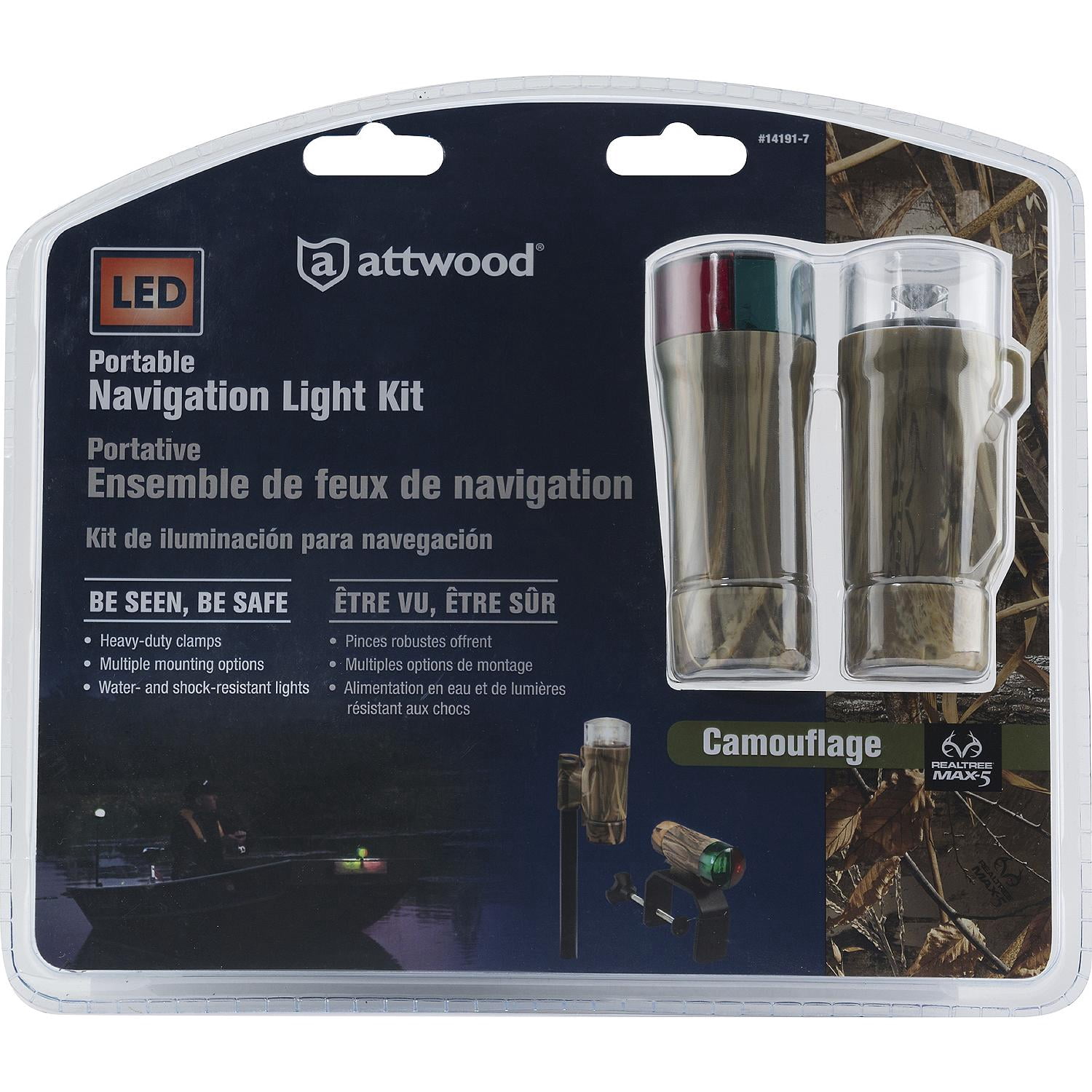 Attwood 10" Brown Camouflage Multi-Purpose Clamp-On Portable LED Light for Boat Safety