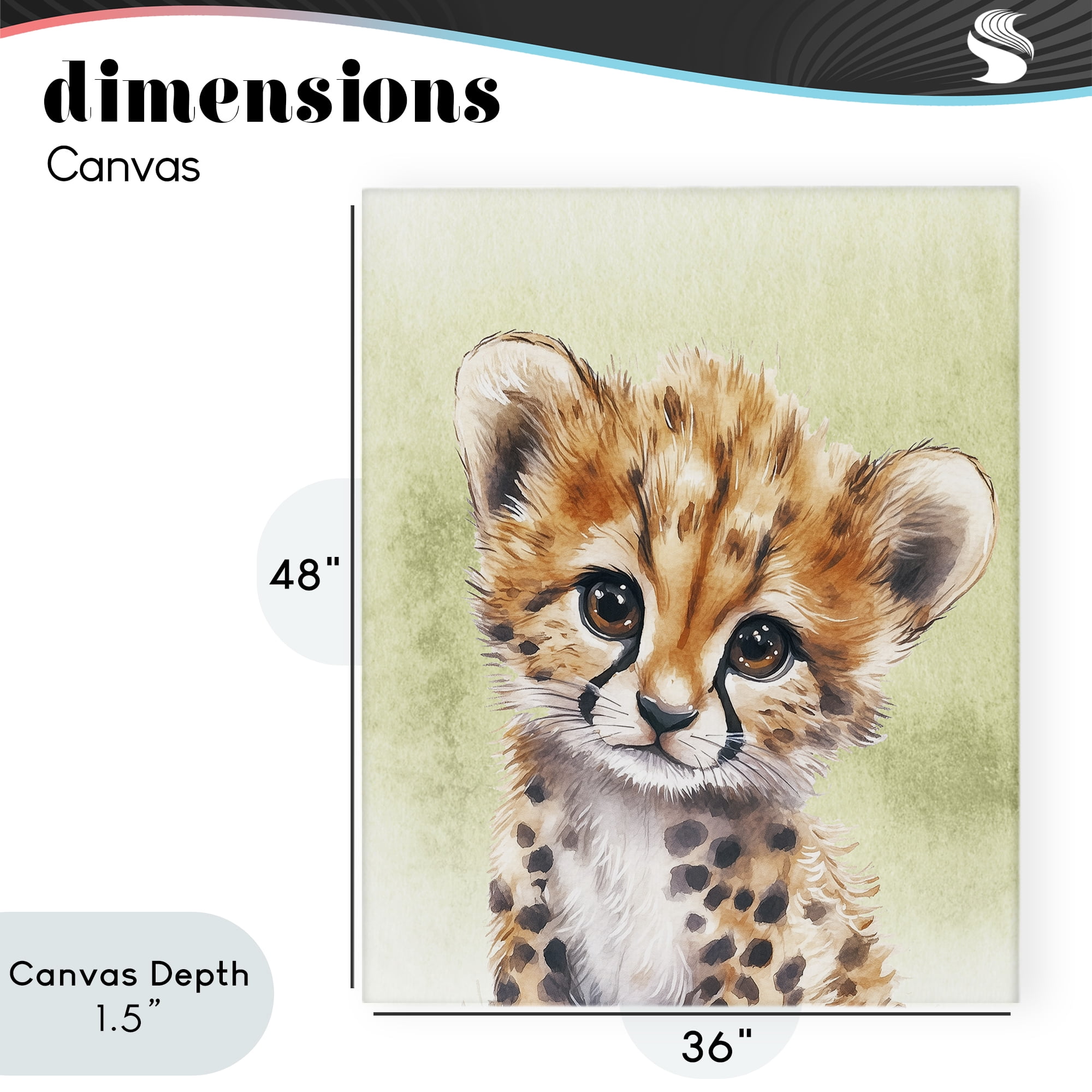 Stupell Industries Jungle Friends Baby Cheetah Canvas Wall Art, design by Christine Simpson Art