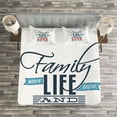 thumbnail image 3 of Ambesonne Vintage Quilted Bedspread Set 3 Pcs, Words Family Love Typo, King Size, Black Pale Blue Red, 3 of 3