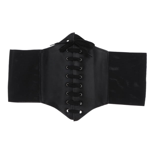 Cinturón elástico para mujer, corsé, cinturilla debajo del busto Negro l