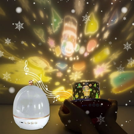 

DagobertNiko Christmas Night Light Night Lights For Kids With Remote Control & Bluetooth 360°Rotatin 6 Projection Patterns Suitable For Christmas & Birthday Gift For Chil