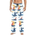 thumbnail image 7 of FORMRS Mens Pajama Pants with Pockets Sleepwear Lounge Bottoms Sizes S-2XL, Orange Hand Drawn Sailboats, 7 of 7