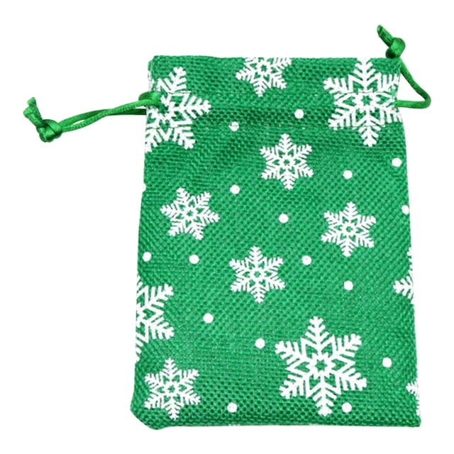 Birdeem Christmas Snowflake Small Bag Linen Snowflake Gift Bag Candy Bag Bundle Bag