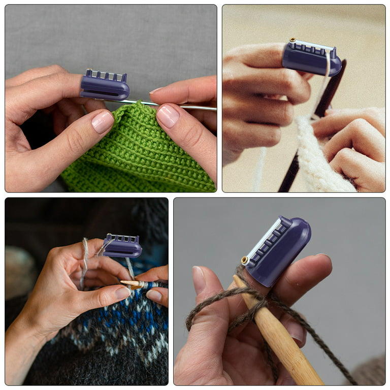 Homemaxs 2pcs Yarn Guide Finger Holder 4 Slots Finger Guide Crochet Knitting Supply, Size: 4.00
