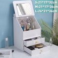 thumbnail image 1 of 2/3 Layer Makeup Organizer Cosmetic Storage Holder Desktop Dressing Box W/ Drawer & Mirror, 1 of 8