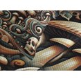 thumbnail image 4 of Ambesonne Boho Esoteric Quilted Bedspread Set 3 Pcs, Hidden Woodland Skull, King Size, Cream Paprika Cadet Blue, 4 of 5