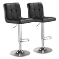 thumbnail image 4 of SAETSFEG Bar Stools Set of 2, Thickened Seat Cushion Adjustable Swivel Bar Stool with Backrest, Counter Height PU Leather Bar Chairs for Kitchen Island, Dining Room, Black-A, 4 of 7