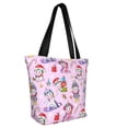 thumbnail image 2 of KLL Tote Bag for Women Christmas Unicorns Print Shopping Grocery Reusable Bags for Office School Shopping Travel, 2 of 6