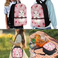thumbnail image 2 of Jeiento Rabbit Backpack and Lunch Bag Set for Girls 6-8 Kids School Bookbag with Lunch Box Pencil Case Strawberry Elementary Primary Students Schoolbag Set, 3 IN 1, 2 of 7