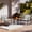 Light Gray, variant on 3-Piece Outdoor Patio Bistro Set, Modern All-Weather Stationary Chairs with Tempered Glass Side Table, Sturdy U-Shaped Metal Frame Furniture Set for Balcony, Porch, Garden