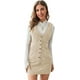 thumbnail image 1 of Mini vestido de pana sin mangas con cuello en V para mujer Beige G Beige G Xishao ropa, 1 of 2