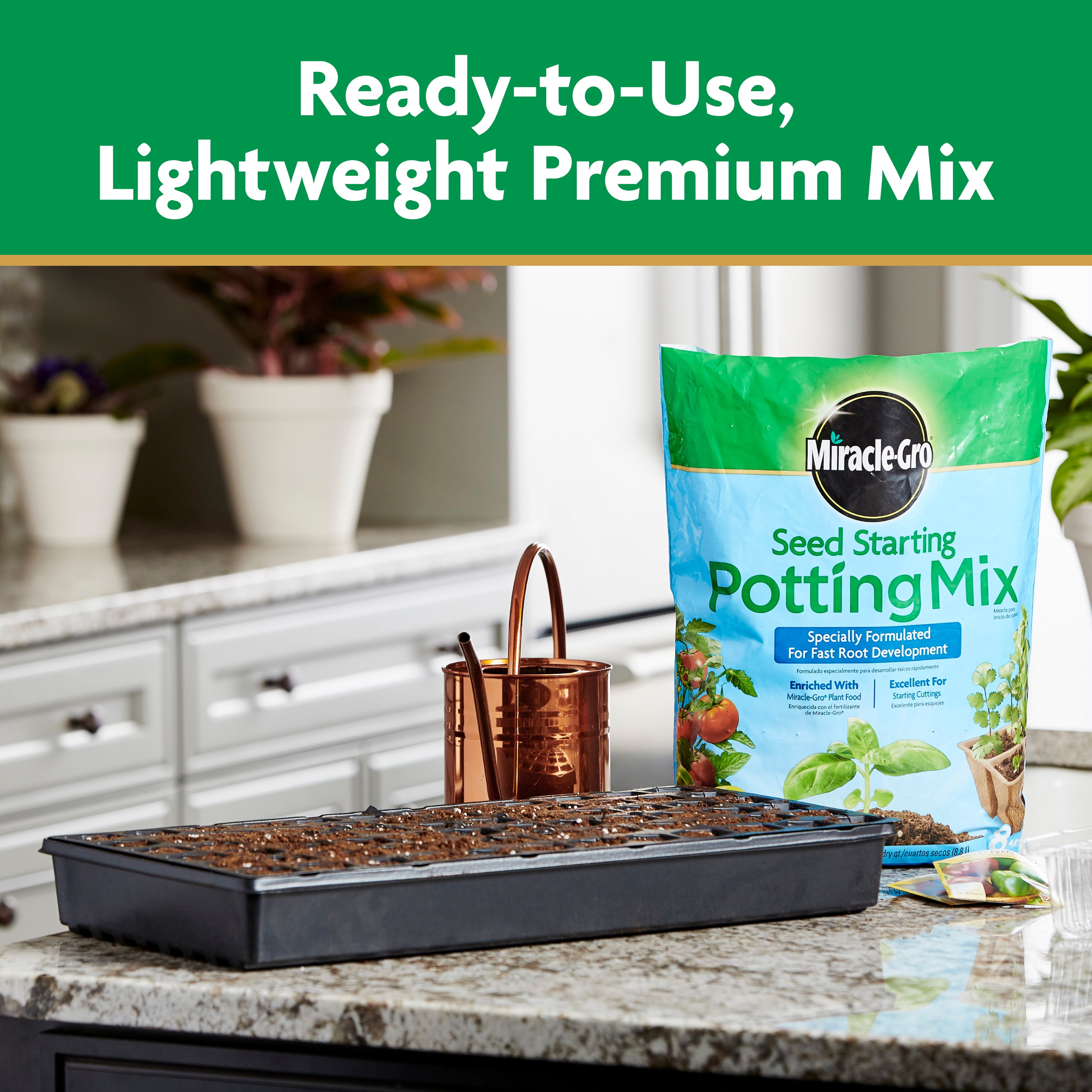Miracle-Gro Seedling Starter Soil, 8 qt. Potting Mix for Plant & Container  - Walmart.com