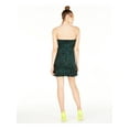 thumbnail image 2 of TRIXXI Womens Green Leopard-print Strapless Mini Evening Fit + Flare Dress 7, 2 of 4