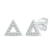 1/4 CTW Real Diamond Stud Earrings set in 925 Sterling Silver