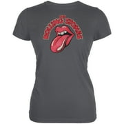 Rolling Stones Women's Juniors Rhinestone Logo Short Sleeve T Shirt
