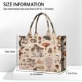 thumbnail image 3 of Large Capacity Tote Bag,Brown Mushroom Specimen Beige Pattern Handbag Fashion Luxury Tote Bag,15.7"x13"x 5.1" Inches,Laptop Compatible, 3 of 6