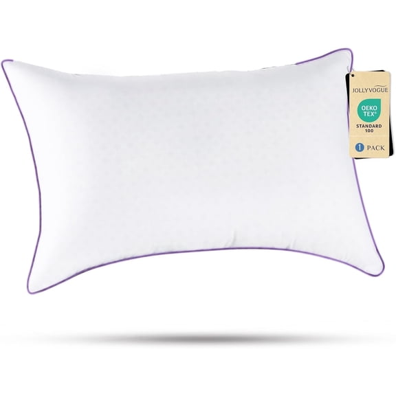 Pillows King Size Set of 1, Washable Supportive Single Bed Pillow with Super Soft Down Alternative Fill, Luxury Fluffy Hotel Quality for Side, Back, and Stomach Sleepers
