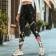 thumbnail image 4 of COEQINE Women Buttery Soft Yoga Pants with Pockets High Waisted Breathable Tummy Control Running Workout Leggings Stretchy Hip Lift Tights, Mushroom Daisy Dragonfly Starry Sky, 2XL, 4 of 7