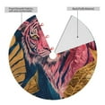 thumbnail image 2 of Pofeuu Pink Tiger Gold Leaves Print Christmas Tree Skirt, Merry Christmas Skirt Xmas Tree Ornaments for Xmas Holiday Party Decorations-36", 2 of 7