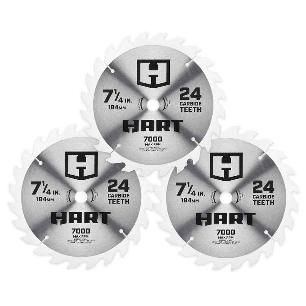 HART 71/4inch 24T Ripping Saw Blades (3Pack)