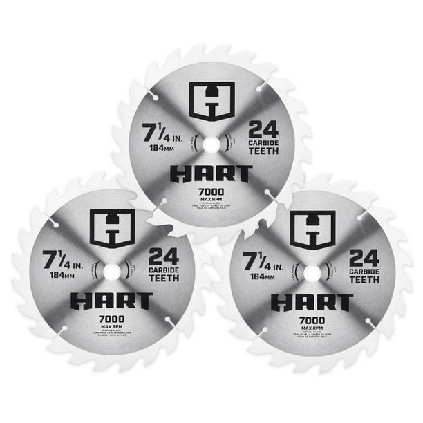 HART 71/4inch 24T Ripping Saw Blades (3Pack)