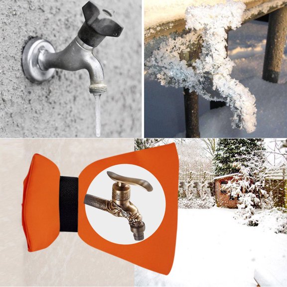 Giunmcul Set of 3 Outdoor Faucet Covers Anti-Freeze Winter Protection Insulated Socks with Hook-and-Loop Strap 20x14cm