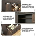 thumbnail image 6 of Farmhouse Buffet Cabinet, 70” Large Sideboard Cabinet with 3 Drawer, Rustic Storage Cabinets with Sliding Barn Door, Coffee Bar for Dinning Room, Kitchen, Hallway, and Living Room, Brown, 6 of 9