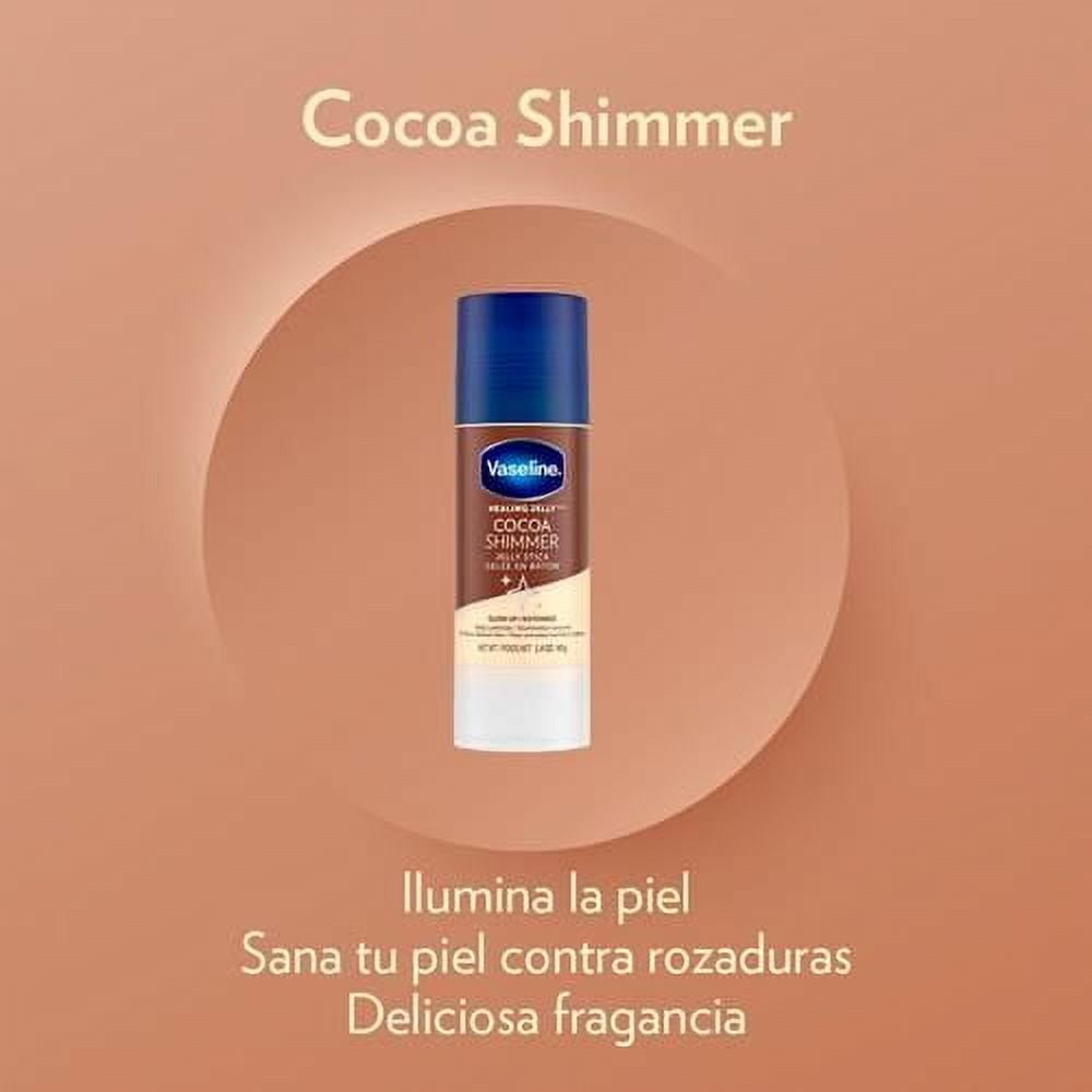 Vaseline Cocoa Shimmer Jelly Stick 3-Pack – Non-Greasy Moisturizer For Glowing Skin, Face & Body Lotion, Travel-Size, 1.4 Oz Ea Packaging May Vary