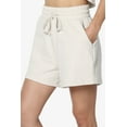 thumbnail image 6 of TheMogan Women's S~3X Cotton Terry Long Sleeve Oversized Top & Drawstring Shorts SET, 6 of 7