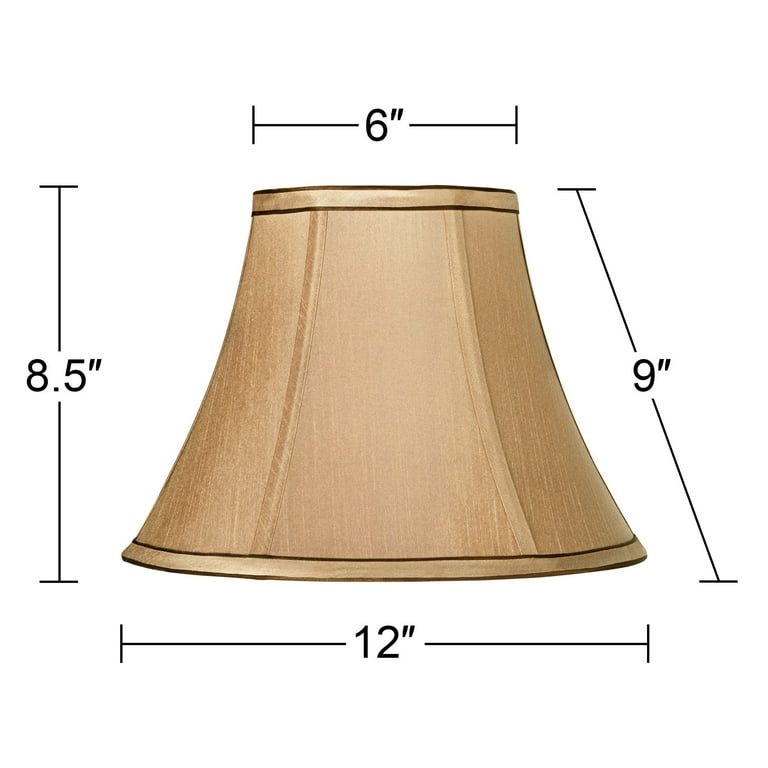 Springcrest Collection Set of 2 Bell Lamp Shades Deep Red Small 5 Top x 12 Bottom x 9 Slant x 8.5 High Spider Replacement Harp and Finial Fitting