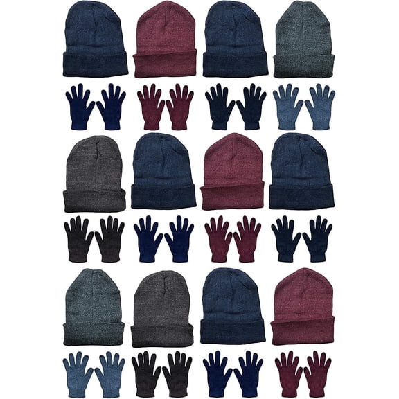 Yacht & Smith Mens Womens Hats and Gloves Set, Winter Bulk Wholesale Sets