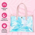 thumbnail image 4 of Paris Hilton Clear Iridescent Tote Bag with Magnetic Snap Closure & Interior Pocket, 15 in x 10 in x 5 in, 4 of 9