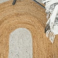 thumbnail image 6 of SAFAVIEH Braided Carina Bordered Reversible Area Rug, Light Gray/Natural, 4' x 4' Round, 6 of 10