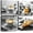 White, variant on Food Canvas Wall Art Kitchen Decor Modern Black and White Coffee Canvas Painting Breakfast with Drink Framed Artwork Bakery Dining Room Coffee Cafe Wall Decor 12x12 4 Pieces Set