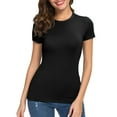 thumbnail image 5 of Fashion Casual Women's Crew neck Short Sleeve T-Shirt Basic Tee Tops, 5 of 6