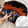 thumbnail image 4 of Twin Sze Fitted Sheet Set - Halloween 2 Piece Bedding Sets 16" Deep Pocket Fitted Sheet with 1 Pillowcase, Horror Black Cat Pumpkin Moon Night Black Red Brushed Microfiber Hotel Luxury Bed Sheets, 4 of 9