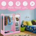 thumbnail image 6 of Resenkos Kids Dress Up Storage with Mirror-Pink, Kids Toy Storage for Kids, Boys, Girls, Nursery, 6 of 9