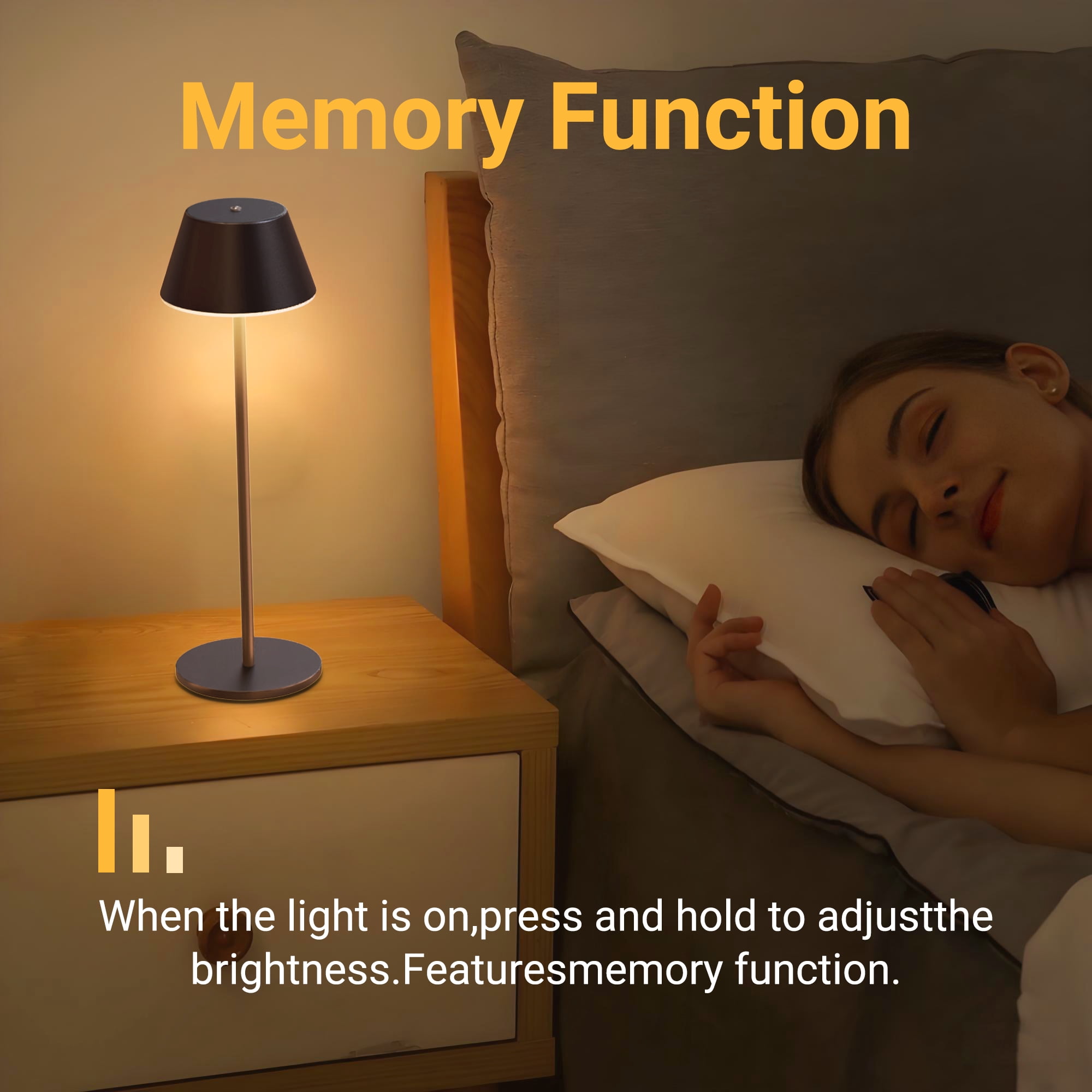 DAYBETTER Cordless Table Lamp, 2Pack Portable Desk Lamp, Battery Rechargeable, 3 Colors Stepless Dimming, for Home, Bedroom, Restaurant, Dining Kitchen, Outdoor Party