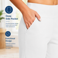 thumbnail image 3 of Women’s High Waisted Bermuda Shorts with Pockets, Stretch Casual Long Shorts, Soft Comfortable Athletic Workout Shorts for Yoga, Running, Lounge and Everyday Wear, 3 of 9