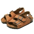 thumbnail image 2 of eileial Girls Boys Sandals with Cork Footbed Adjustable Buckle Summer Open Toes Flat for Kids Toddler,Brown 5.5, 2 of 6