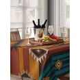 thumbnail image 6 of Aztec Southwest Table Cloth, Vintage Geometric Farmhouse Art Waterproof Tablecloth for Rectangle Tables, Reusable Washable Fabric Table Cover for Restaurant Kitchen Dining Tables 52"x70", 6 of 6